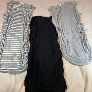 Smallshow Set of Three Maternity Tank Tops - Striped and Solid,‎ Size Small
